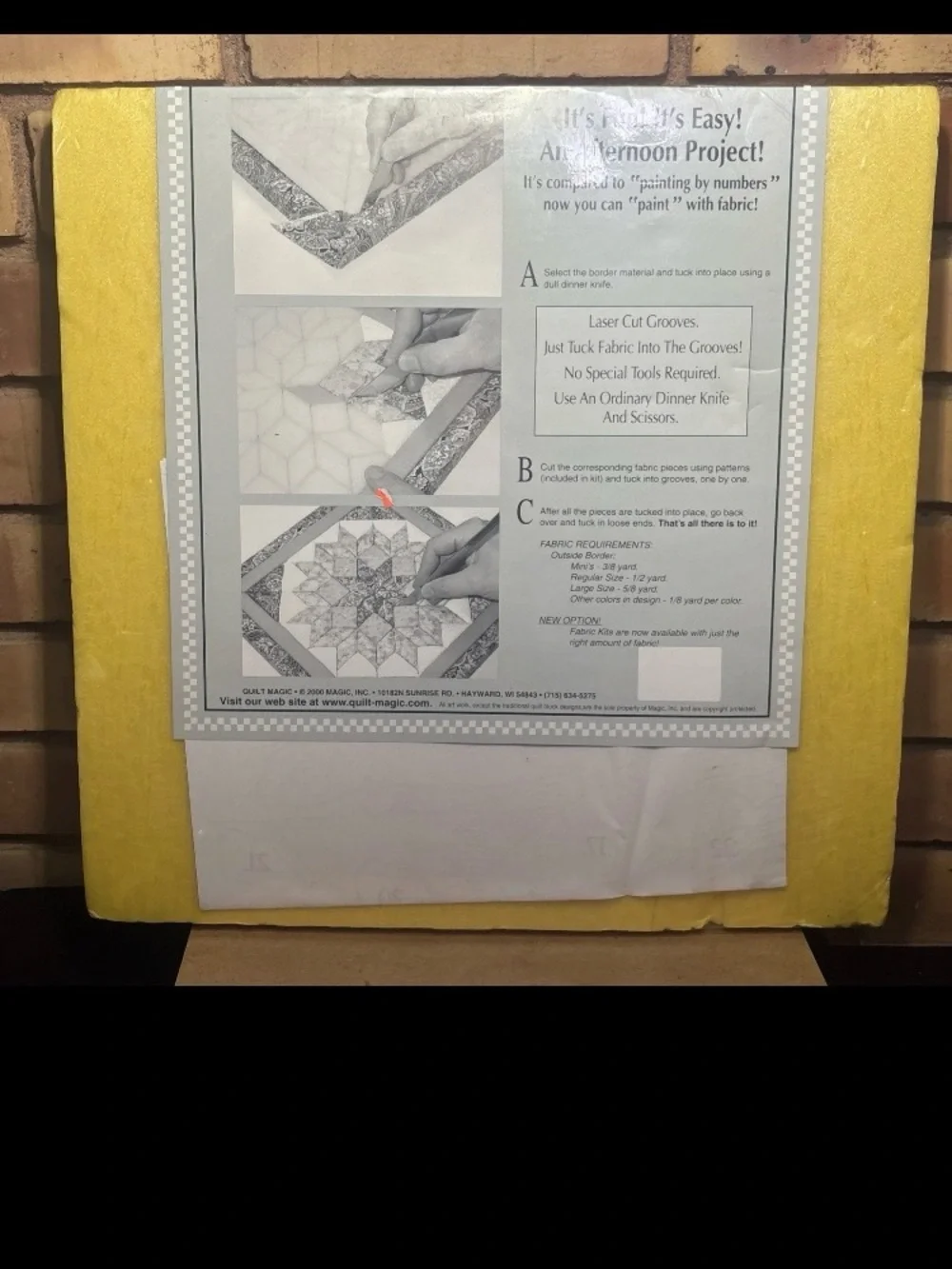 Vintage Sealed Quilt Magic No Sew Wall Hanging Kit #618 Trout in Circle